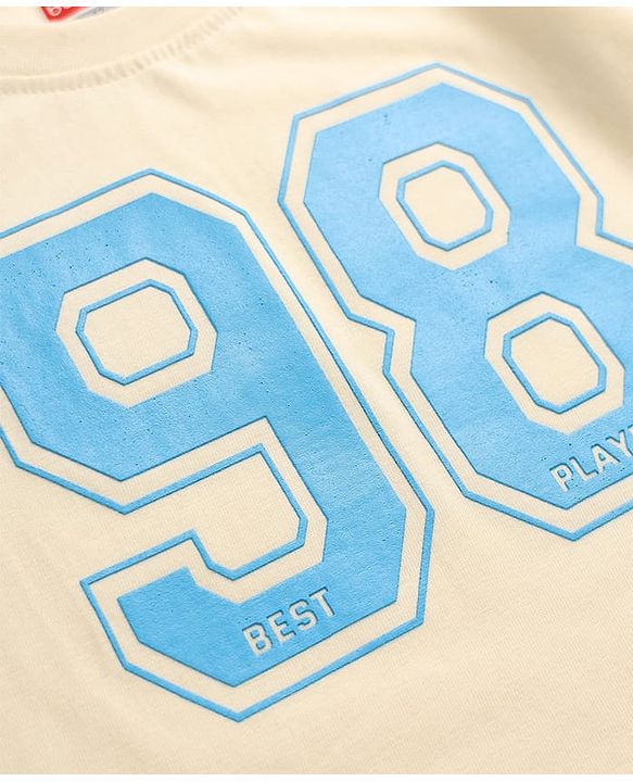 Babyhug 100% Cotton Knit Full Sleeevs T-Shirts with Tokyo Athletic & Number Print Pack of 3 - Red, Blue & Cream