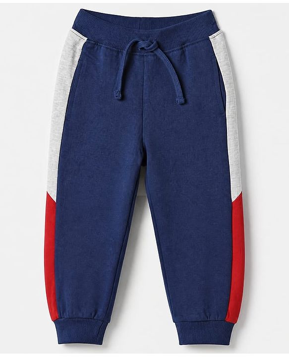 Babyhug 100% Cotton Terry Knit Full Raglan Sleeves Cut & Sew T-Shirt and Jogger with Soccer Junior League Patch - Red