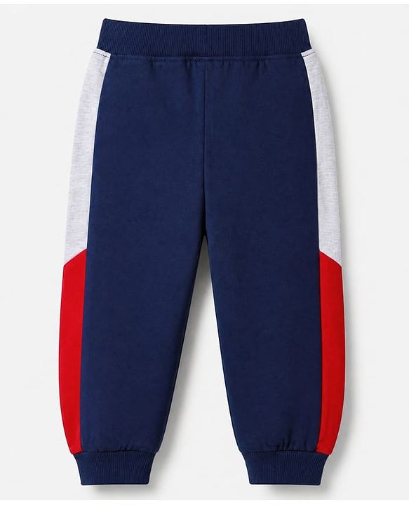 Babyhug 100% Cotton Terry Knit Full Raglan Sleeves Cut & Sew T-Shirt and Jogger with Soccer Junior League Patch - Red