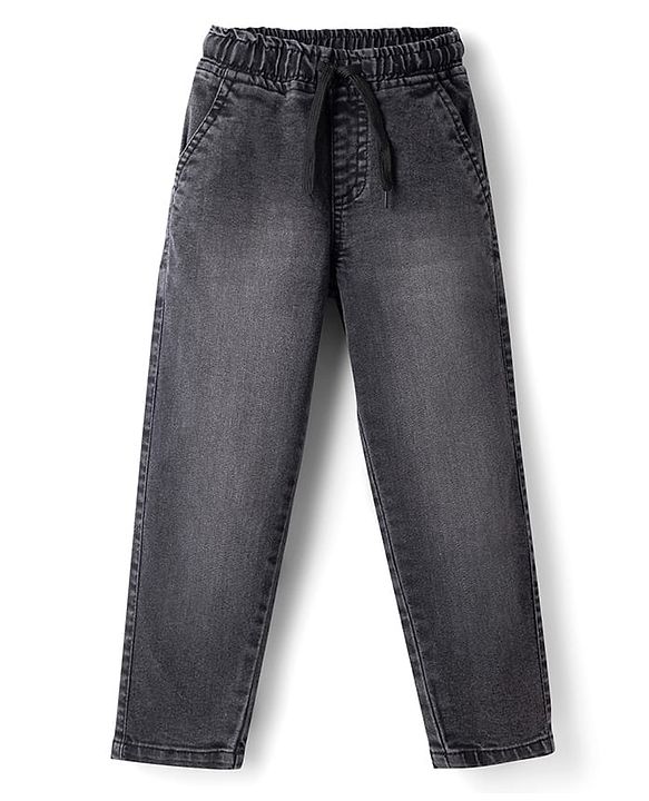 Pine Kids Full Length Denim Washed Jeans - Black