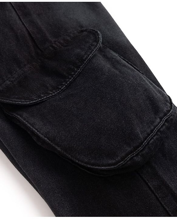Pine Kids Denim Jeans Full Length Cargo Fit in Black