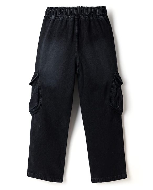 Pine Kids Denim Jeans Full Length Cargo Fit in Black