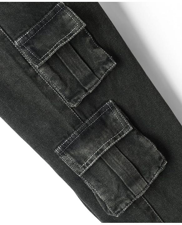 Pine Kids Denim Woven Full Length Jeans Jeans With Cargo Pockets - Green Tint