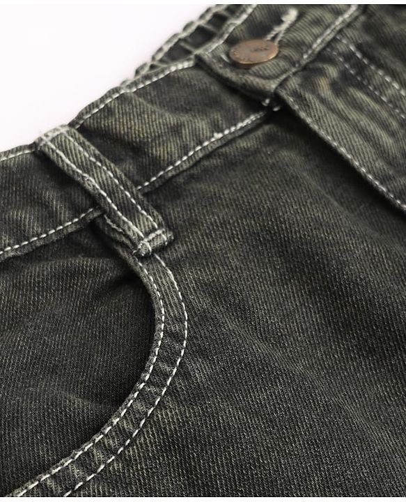 Pine Kids Denim Woven Full Length Jeans Jeans With Cargo Pockets - Green Tint