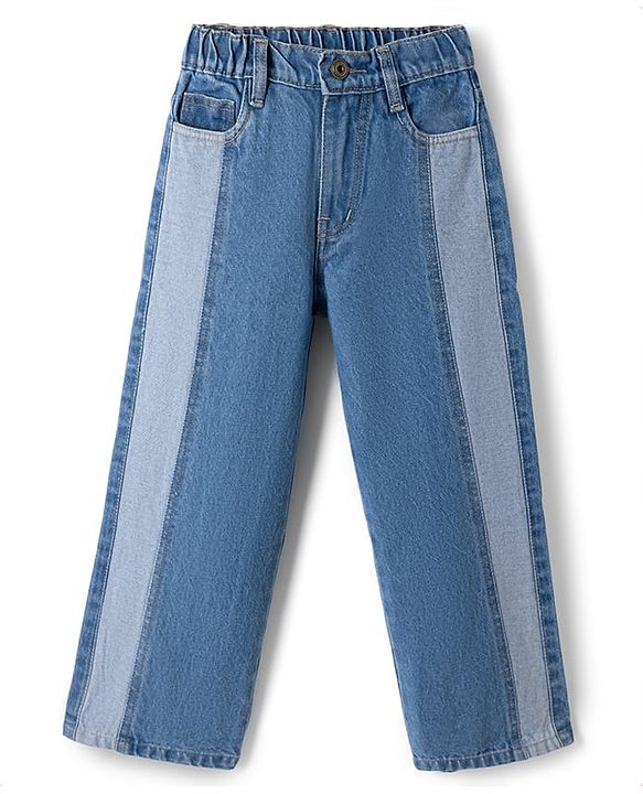 Pine Kids Denim Woven Full Length Solid Jeans - Blue