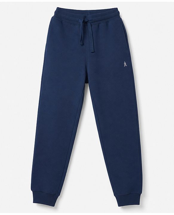 Pine Kids Cotton Knit Full Length Solid Lounge Pants Pack Of 3 - Navy Blue, Grey & Maroon