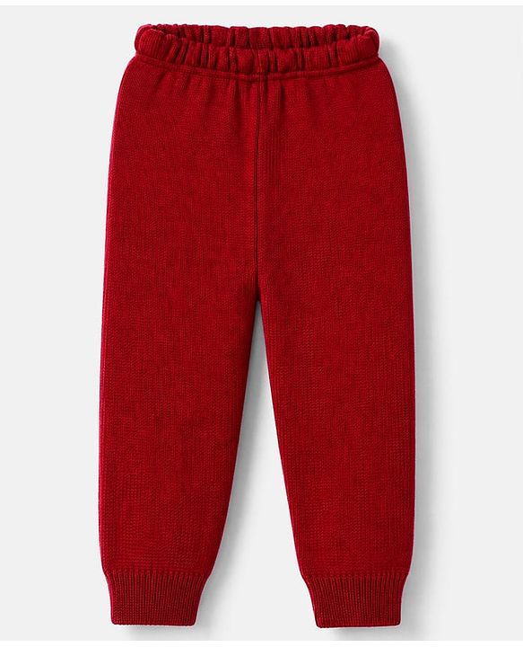 Babyhug Knit Full Sleeves Pullover with Striped Design - Red