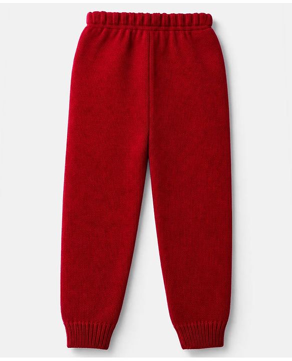 Babyhug Knit Full Sleeves Pullover with Striped Design - Red