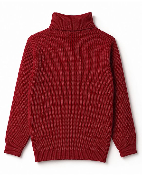 Babyhug Knit Full Sleeves Winter Wear Sets with Bow Applique - Red