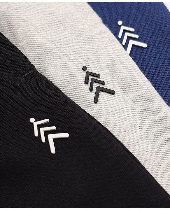 Pine Kids Cotton Knit Full Length Jogger Fit Solid Lounge Pant with Drawstring Pack of 3 in Black Grey Navy Blue