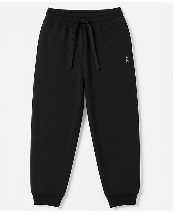 Pine Kids Cotton Knit Full Length Jogger Fit Solid Lounge Pant with Drawstring Pack of 3 in Black Grey Navy Blue