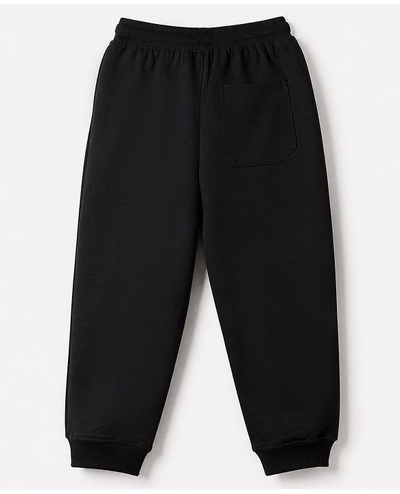 Pine Kids Cotton Knit Full Length Jogger Fit Solid Lounge Pant with Drawstring Pack of 3 in Black Grey Navy Blue