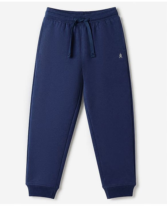 Pine Kids Cotton Knit Full Length Jogger Fit Solid Lounge Pant with Drawstring Pack of 3 in Black Grey Navy Blue