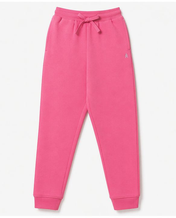 Pine Kids Cotton Knit Full Length Solid Lounge Pants - Pink, Blue & Dark Pink