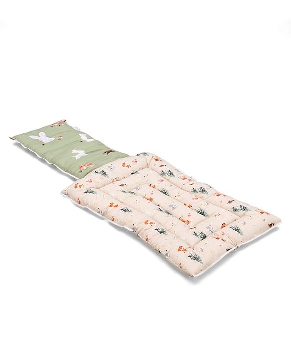 Babyhug Premium 100% Cotton Muslin Sleeping Bag - Woodland Print - Beige| Breathable Baby Sleep Sack| Hooded Swaddle Wrap| Easy Button Closure| Soft Lightweight| New Born Essential