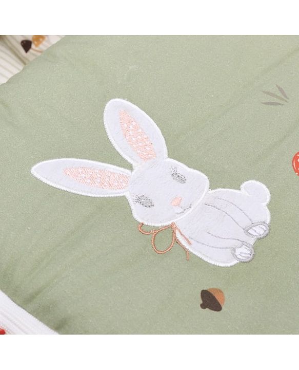 Babyhug Premium 100% Cotton Muslin Sleeping Bag - Woodland Print - Beige| Breathable Baby Sleep Sack| Hooded Swaddle Wrap| Easy Button Closure| Soft Lightweight| New Born Essential