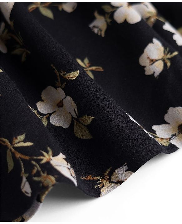 Pine Kids Woven Full Sleeves Floral Printed Tiered Frock - Black