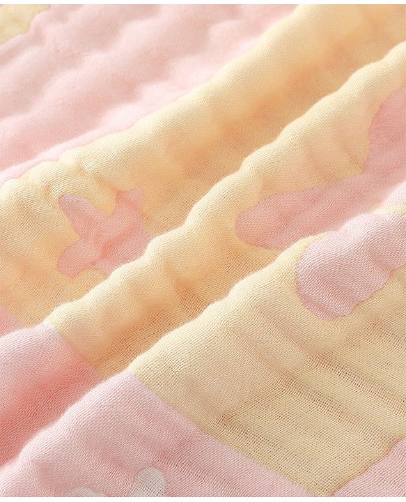 Babyhug 6 Layer 100% Cotton Baby Blanket - Blue & Pink| All-Season Lightweight Blanket| Soft & Breathable| Gentle on Baby's Skin| Unisex Baby Bedding Essential| Machine Washable| New Born Gifting