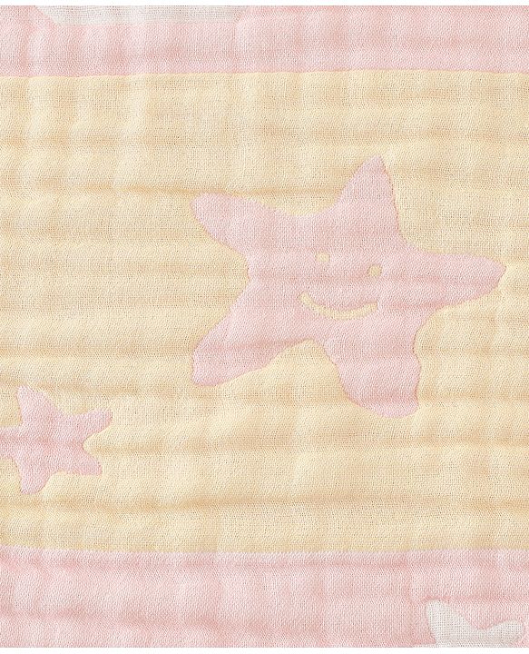 Babyhug 6 Layer 100% Cotton Baby Blanket - Blue & Pink| All-Season Lightweight Blanket| Soft & Breathable| Gentle on Baby's Skin| Unisex Baby Bedding Essential| Machine Washable| New Born Gifting