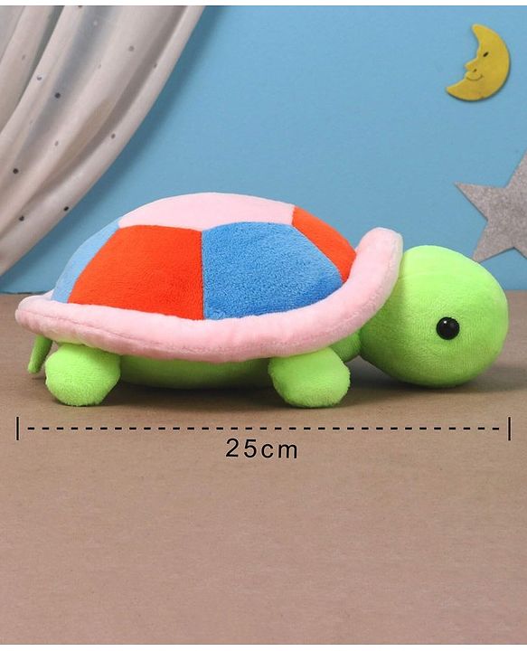 Babyhug Turtle Soft Toy Green & Pink - Length 25 cm