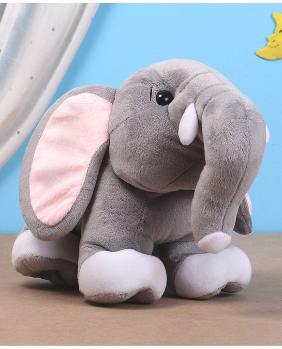 Babyhug Baby Elephant Soft Toy Grey - Height 23 cm - Height 23 cm Grey
