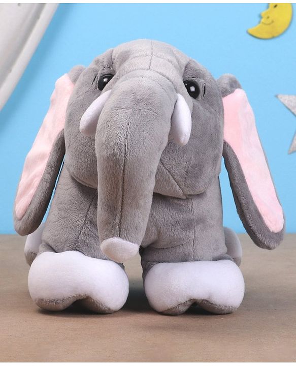 Babyhug Baby Elephant Soft Toy Grey - Height 23 cm - Height 23 cm Grey