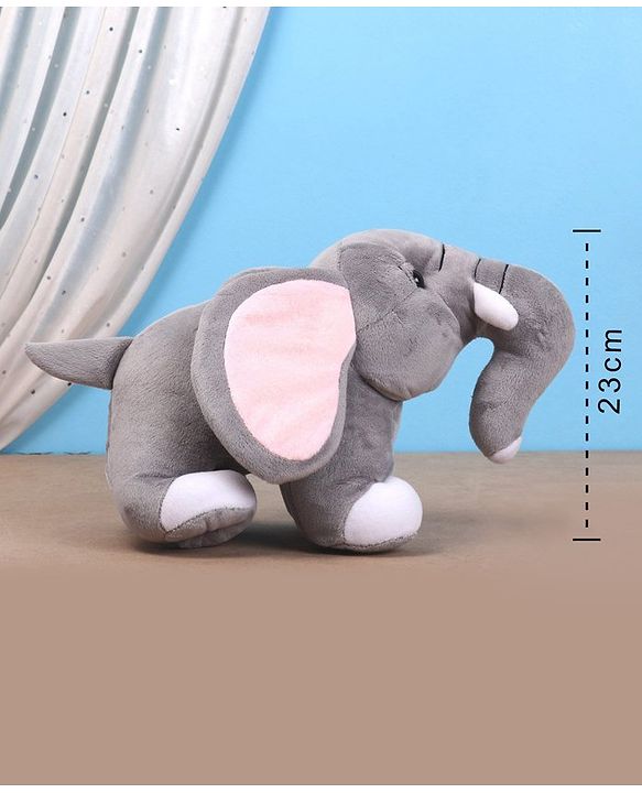 Babyhug Baby Elephant Soft Toy Grey - Height 23 cm - Height 23 cm Grey