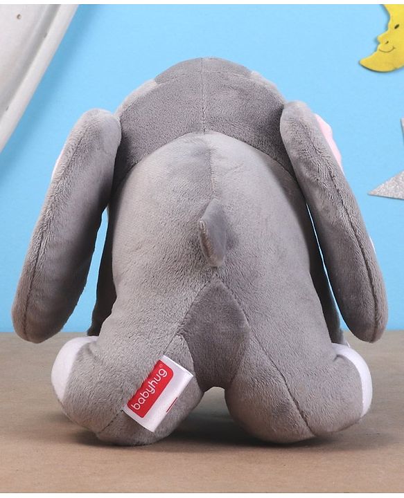 Babyhug Baby Elephant Soft Toy Grey - Height 23 cm - Height 23 cm Grey
