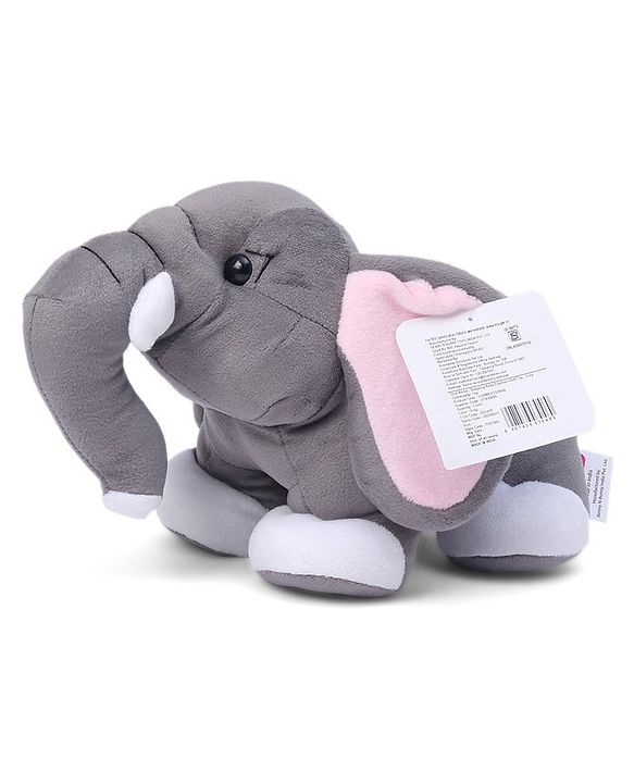 Babyhug Baby Elephant Soft Toy Grey - Height 23 cm - Height 23 cm Grey