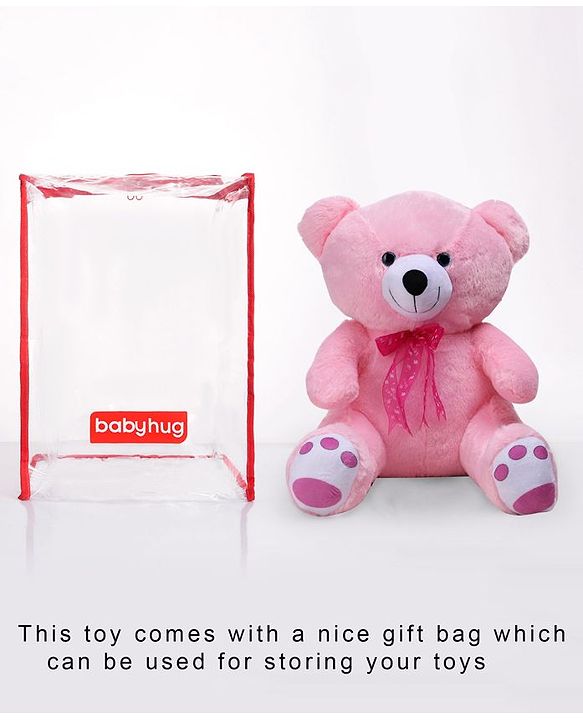 Babyhug Plush Teddy Bear Soft Toy Pink - Height 41 cm