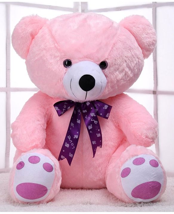 Babyhug Plush Teddy Bear Soft Toy Light Pink - Height 50 cm