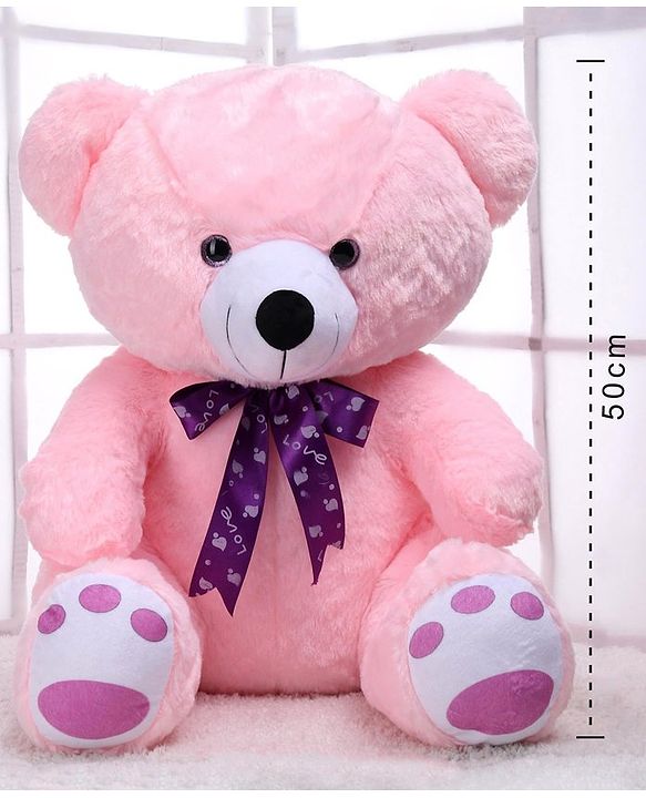 Babyhug Plush Teddy Bear Soft Toy Light Pink - Height 50 cm