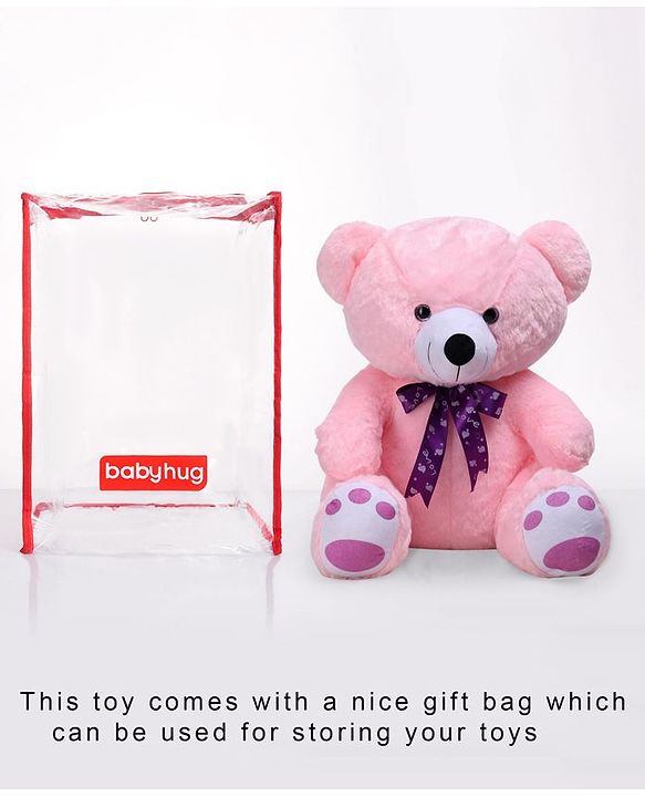 Babyhug Plush Teddy Bear Soft Toy Light Pink - Height 50 cm