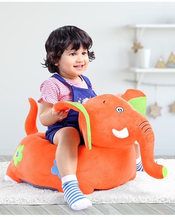 Babyhug Elephant Shaped Soft Seat - Orange