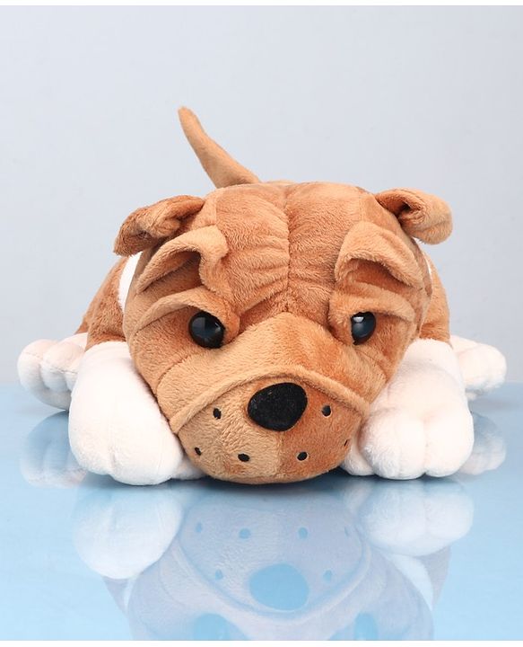 Babyhug Plush Bull Dog Soft Toy Brown - Length 38cm