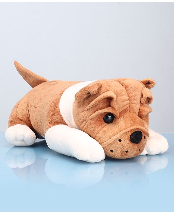 Babyhug Plush Bull Dog Soft Toy Brown - Length 38cm