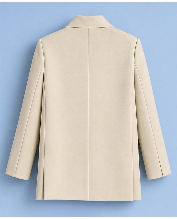 Pine Kids Knit Full Sleeves Solid Colour Blazer - Beige