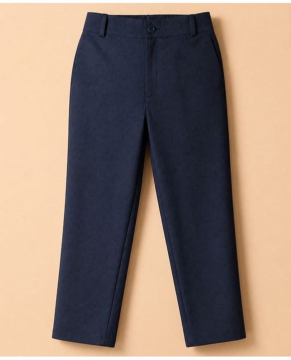 Pine Kids Knit Full Sleeves 3 Piece Party Suit With Bow - Blue