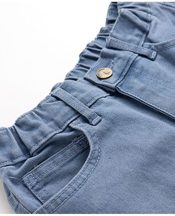Pine Kids Denim Woven Full Length Jeans With Pockets in Light/Sky Blue