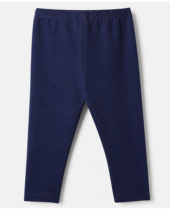 Babyhug Cotton Lycra Elastane Knit Slim Fit Full Length Solid Leggings Pack of 3 - Navy Blue, Pink & Dark Pink