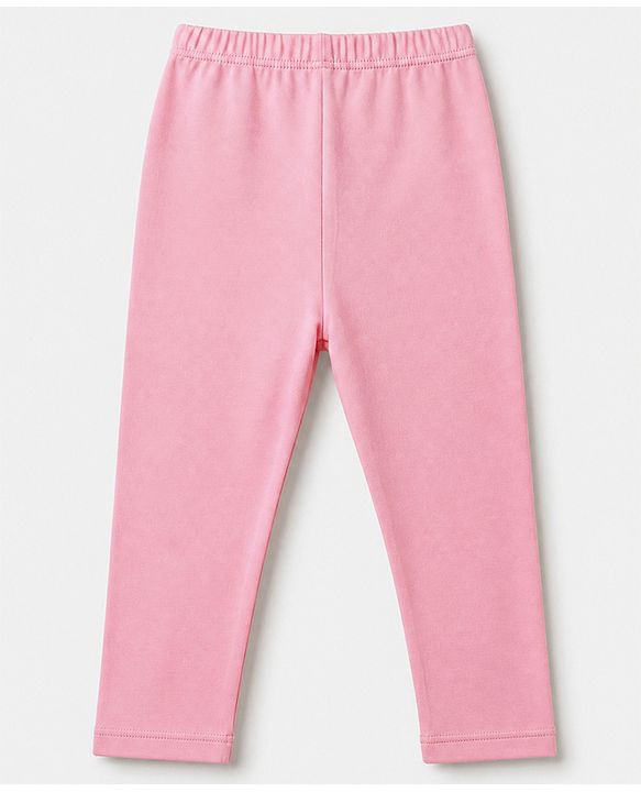Babyhug Cotton Lycra Elastane Knit Slim Fit Full Length Solid Leggings Pack of 3 - Navy Blue, Pink & Dark Pink