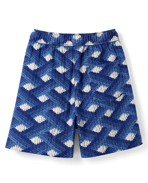 Babyhug Cotton Woven Half Sleeves Geometric Print Co-Ords Shirt & Shorts Set - Blue