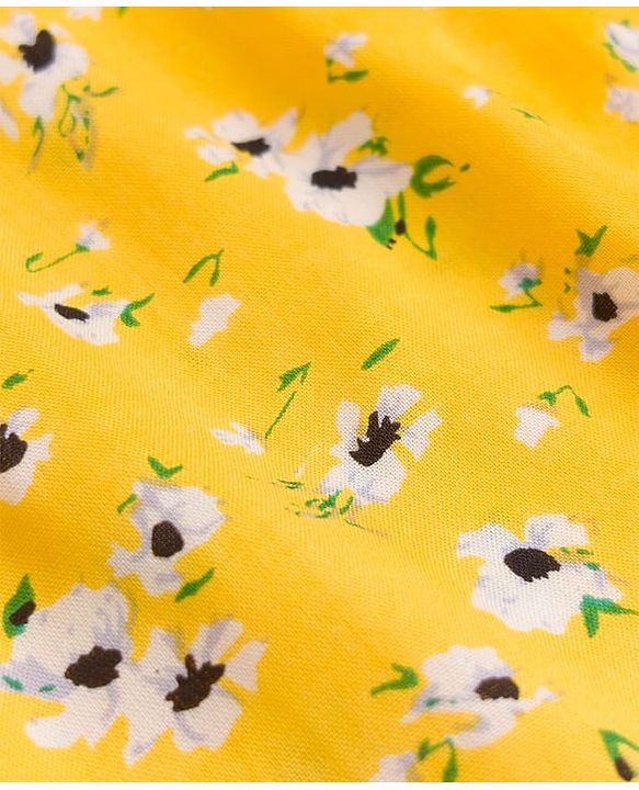 Pine Kids Rayon Woven Full Sleeves Top with  Floral Print - Yellow