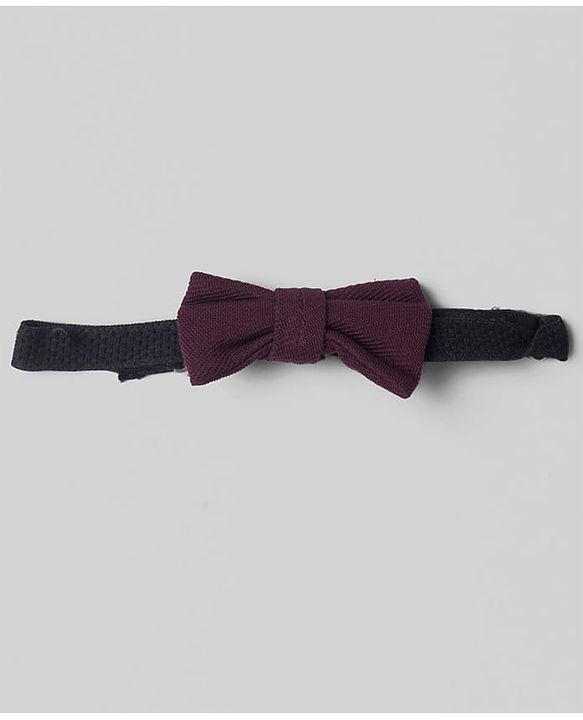 Babyhug Woven Full Sleeves Solid Three Piece Party Suit With Bow - Wine