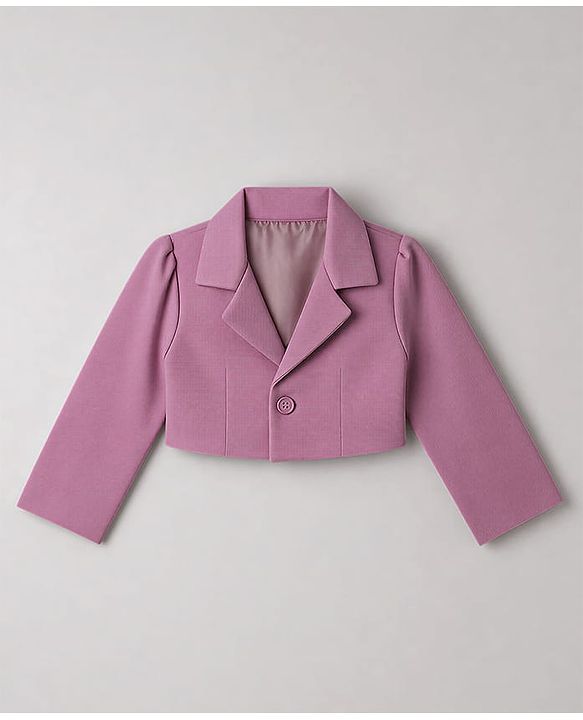 Babyhug Knit Full Sleeves Blazer Style Co-Ords Top & Skirts Set with Inner Tee - Pink