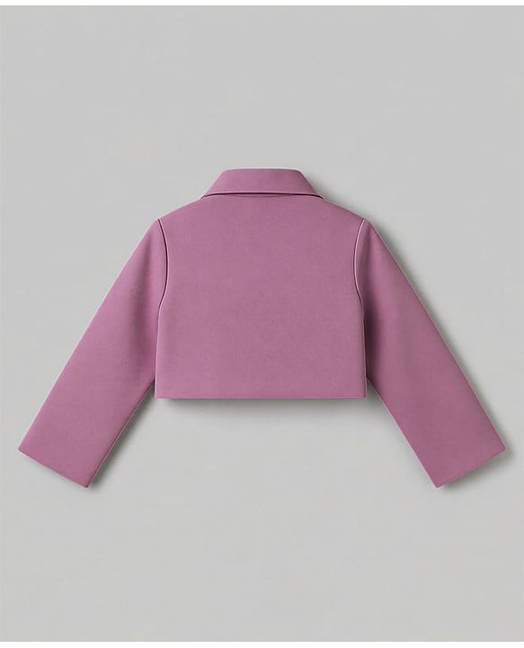 Babyhug Knit Full Sleeves Blazer Style Co-Ords Top & Skirts Set with Inner Tee - Pink