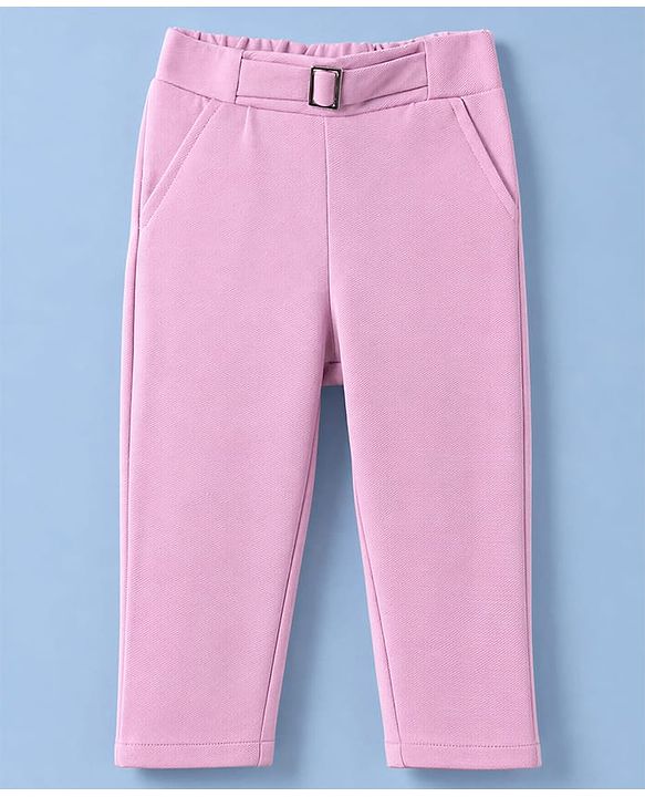 Babyhug Knit Full Sleeves Solid Top & Pant Set With Blazer - Pink