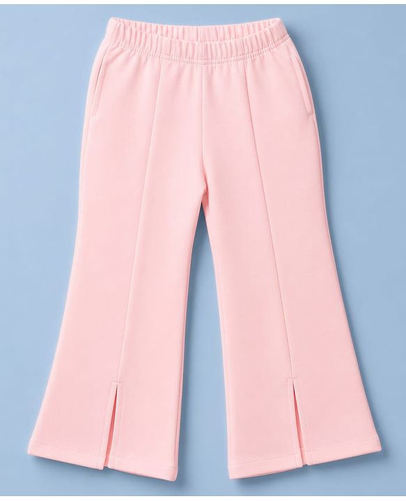 Babyhug Knit Full Sleeves Solid Top & Pant Set With Blazer - Peach