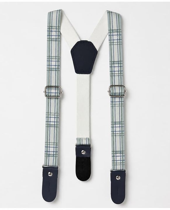 Babyhug 100% Cotton Woven Full Sleeves Shirt and Pants Set With Bow & Suspender - Black & Olive Green