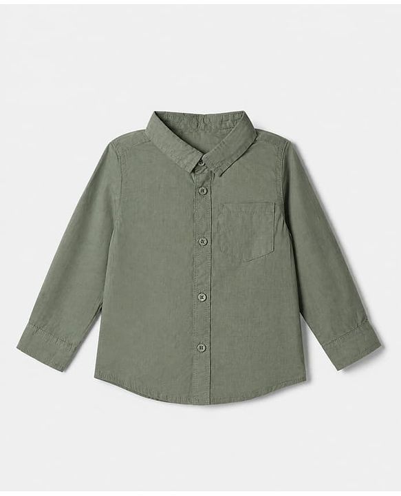 Babyhug 100% Cotton Woven Full Sleeves Shirt and Pants Set With Bow & Suspender - Black & Olive Green